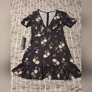 Black dress with flowers